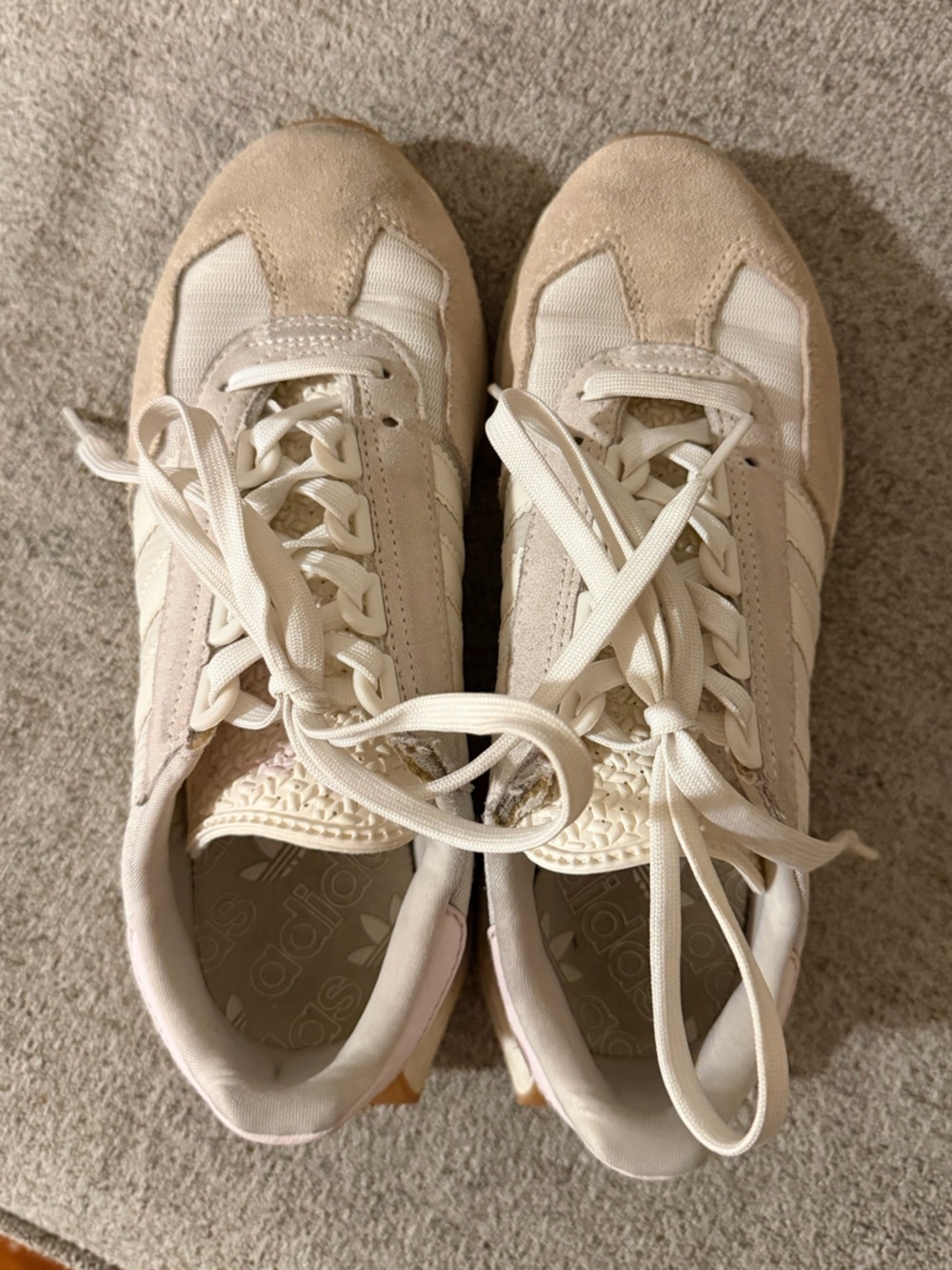adidas Women’s Beige & White Retro Runner Sneakers - Picture 9 of 9